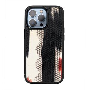 Premium Cobra Leather Case for iPhone 13 Pro - Red Black